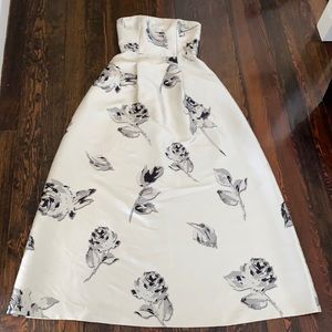 Sachin+Babi strapless gown with black flowers